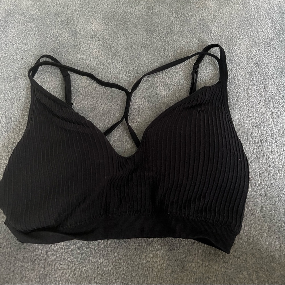 Black Rippled Bra